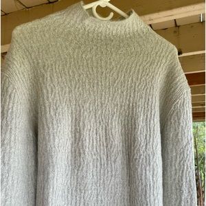Mock turtleneck cream sweater